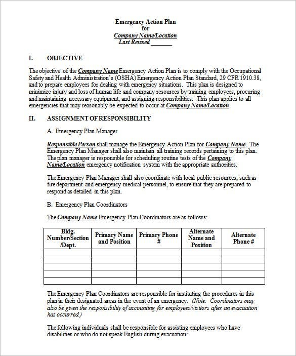 15 Emergency Action Plan Template Word Excel PDF Free Premium 