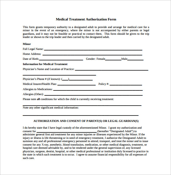 16 Medical Authorization Forms Sample Templates