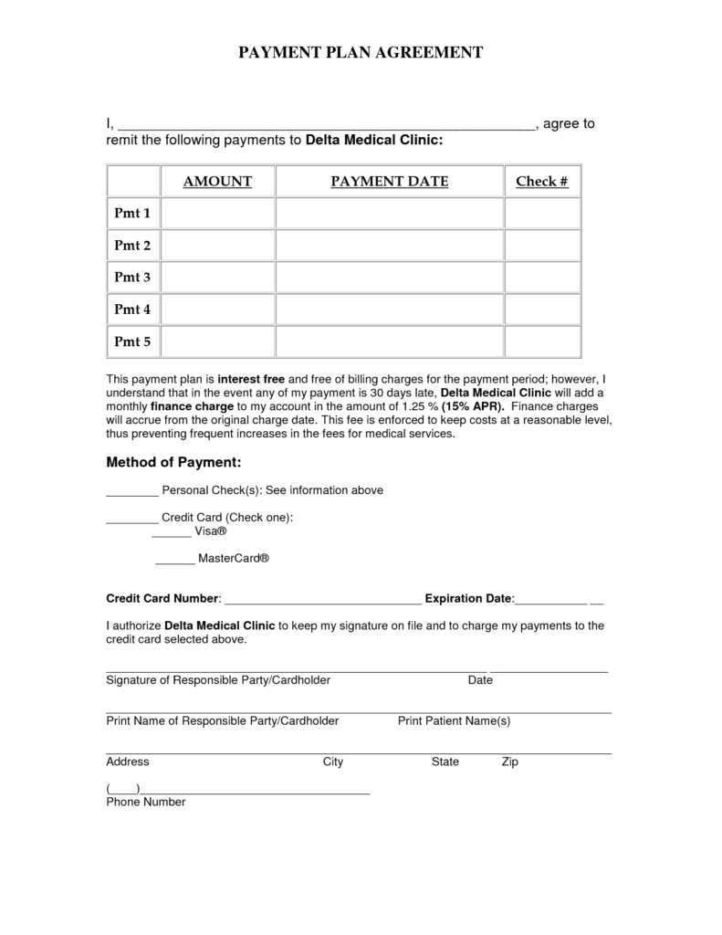 16 Payment Plan Agreement Templates Word Excel Samples