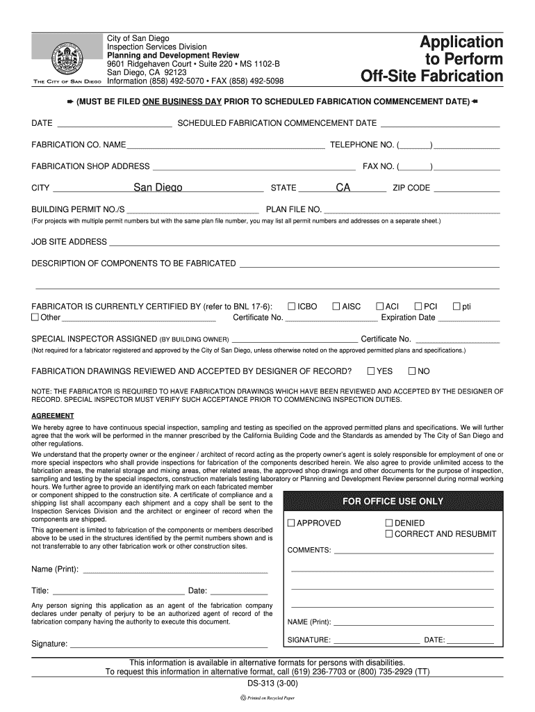 2000 Form CA DS 313 Fill Online Printable Fillable Blank PdfFiller