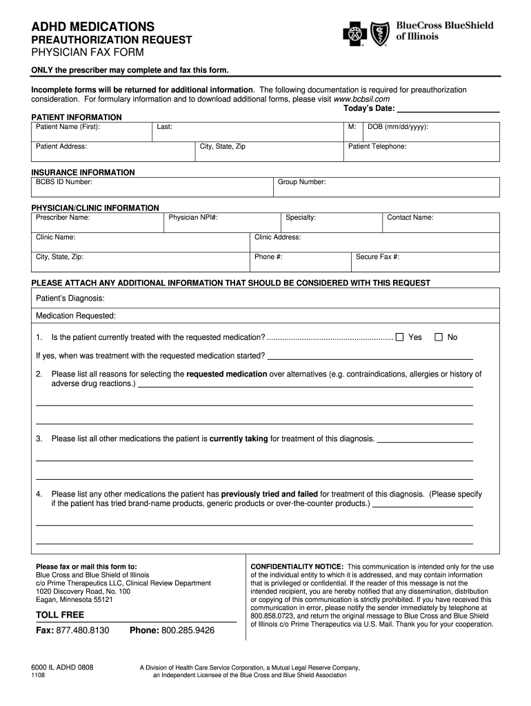 2008 Form IL 6000 IL ADHD 0808 Fill Online Printable Fillable Blank