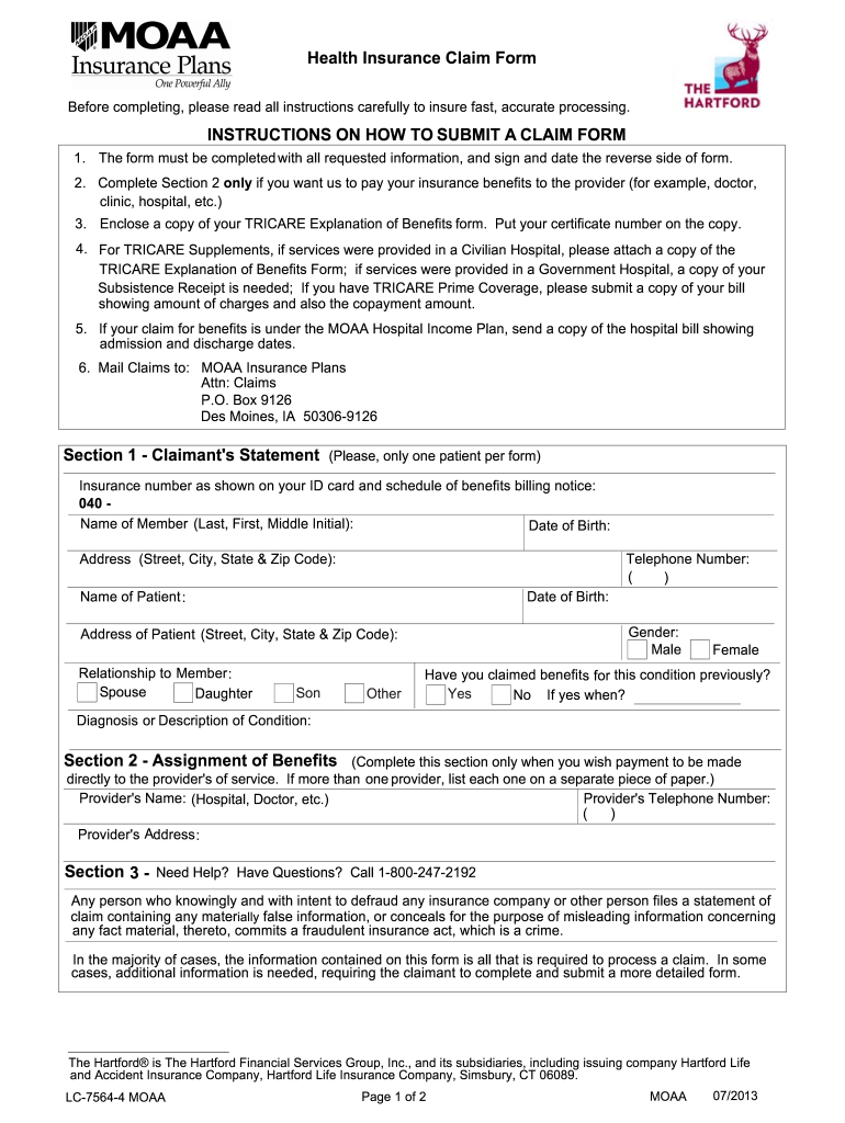 2012 Form MOAA LC 7564 Fill Online Printable Fillable Blank PdfFiller