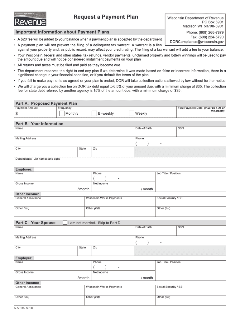 2018 2021 Form WI A 771 Fill Online Printable Fillable Blank PdfFiller