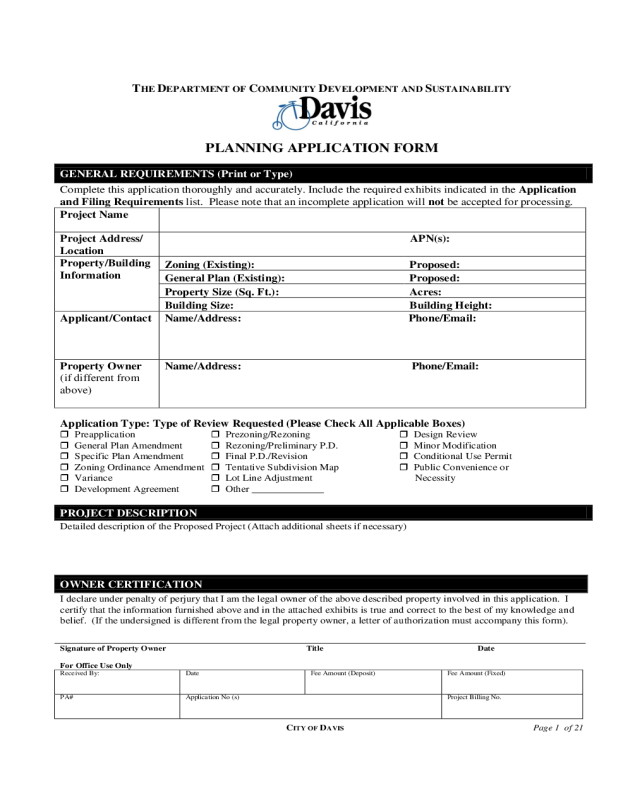 2021 Planning Application Forms Fillable Printable PDF Forms