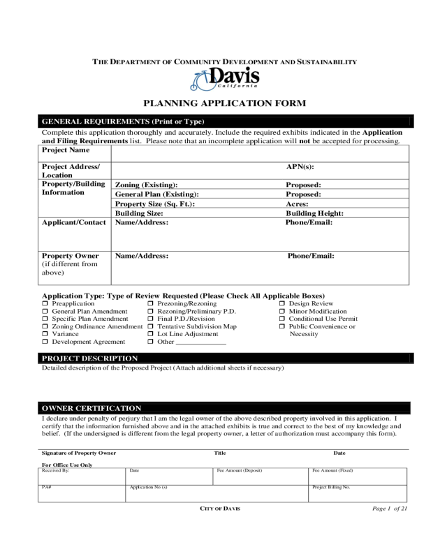 2021 Planning Application Forms Fillable Printable PDF Forms 
