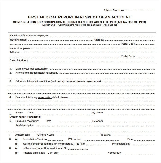 21 Medical Report Templates Docs PDF Word Apple Pages Free 