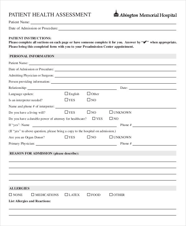 32 Assessment Forms In PDF Free Premium Templates