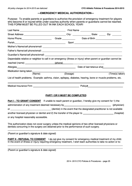 33 Emergency Medical Form Templates Free To Download In PDF