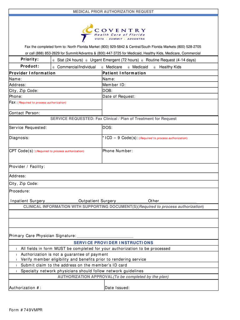 Aetna Coventry Prior Auth Form Fill Out And Sign Printable PDF 