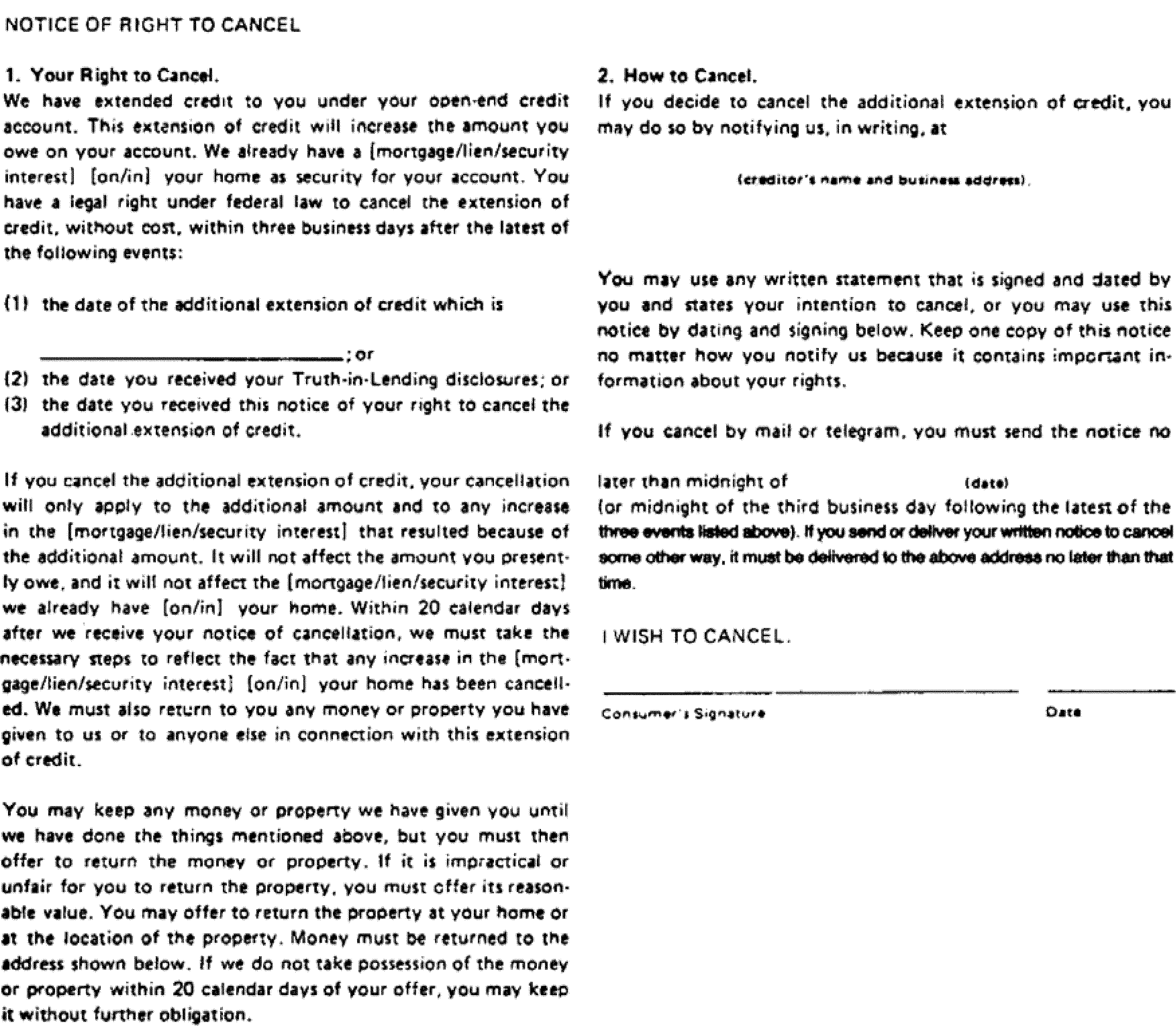 Appendix G To Part 1026 Open End Model Forms And Clauses Consumer 