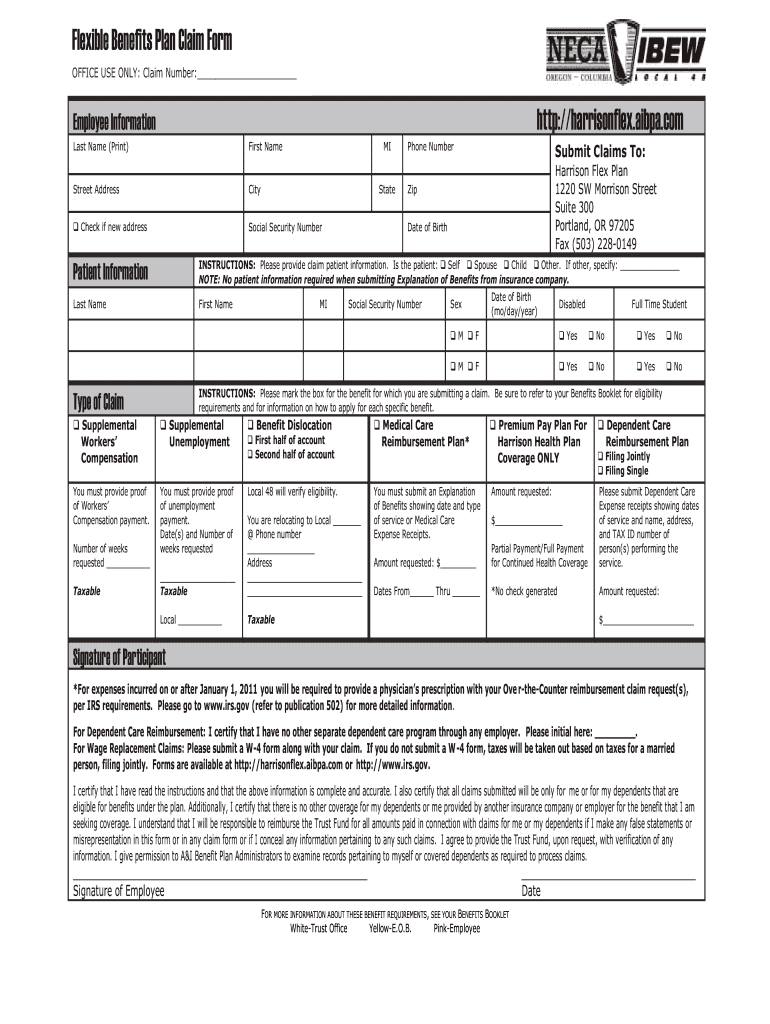 Basic Flex Claim Forms Fill Online Printable Fillable Blank 