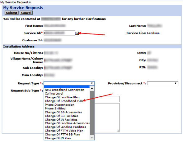 Bsnl Broadband Plan Change Application Form