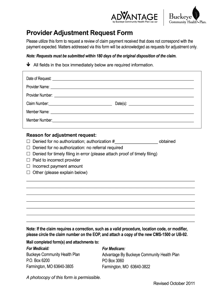 Buckeye Provider Forms Fill Out And Sign Printable Pdf Template Signnow 6237