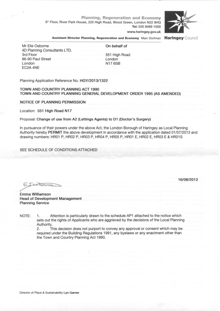 Change Of Use From A2 To D1 London Borough Of Haringey