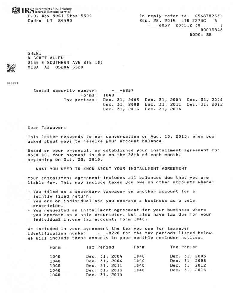 Completed IRS Payment Plan In GIlbert AZ Tax Debt Advisors