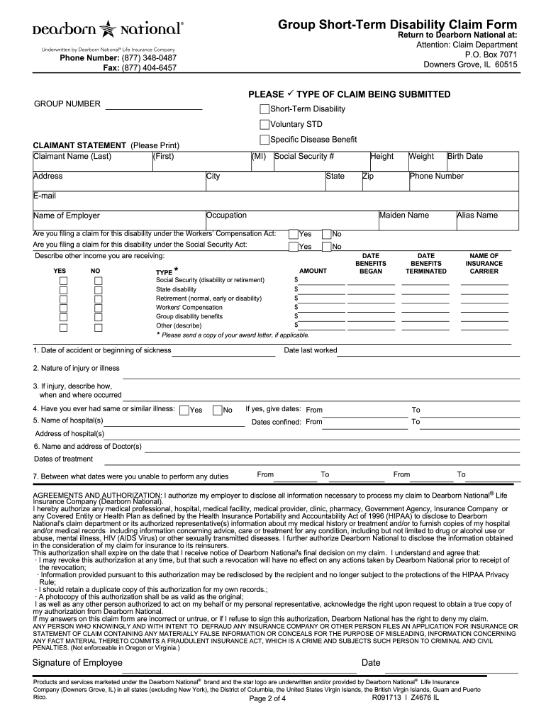 Dearborn National Forms Fill Out And Sign Printable PDF Template 