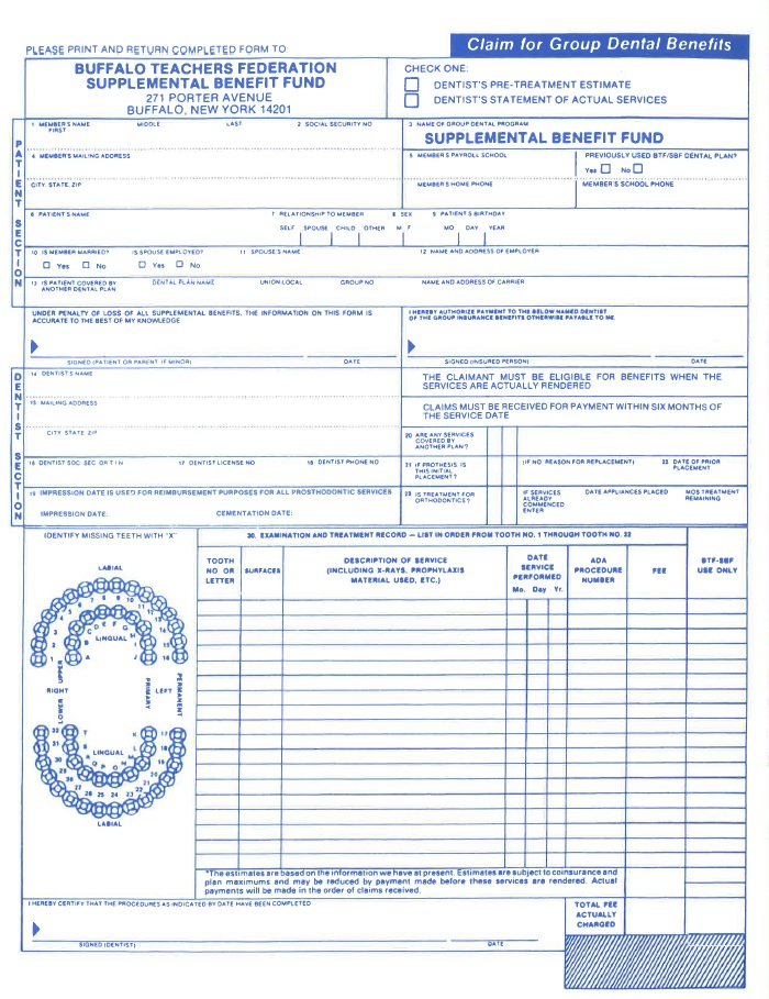 Dental Claim Form