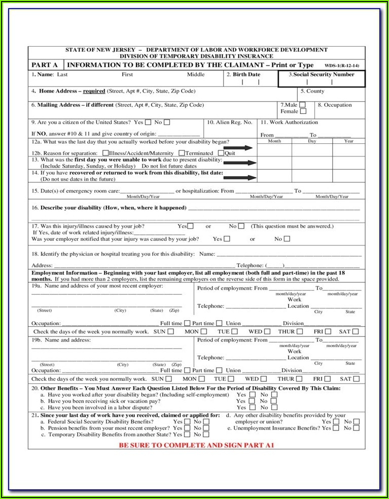 Edd Disability Form De 2501 Form Resume Examples emVKpgn2rX