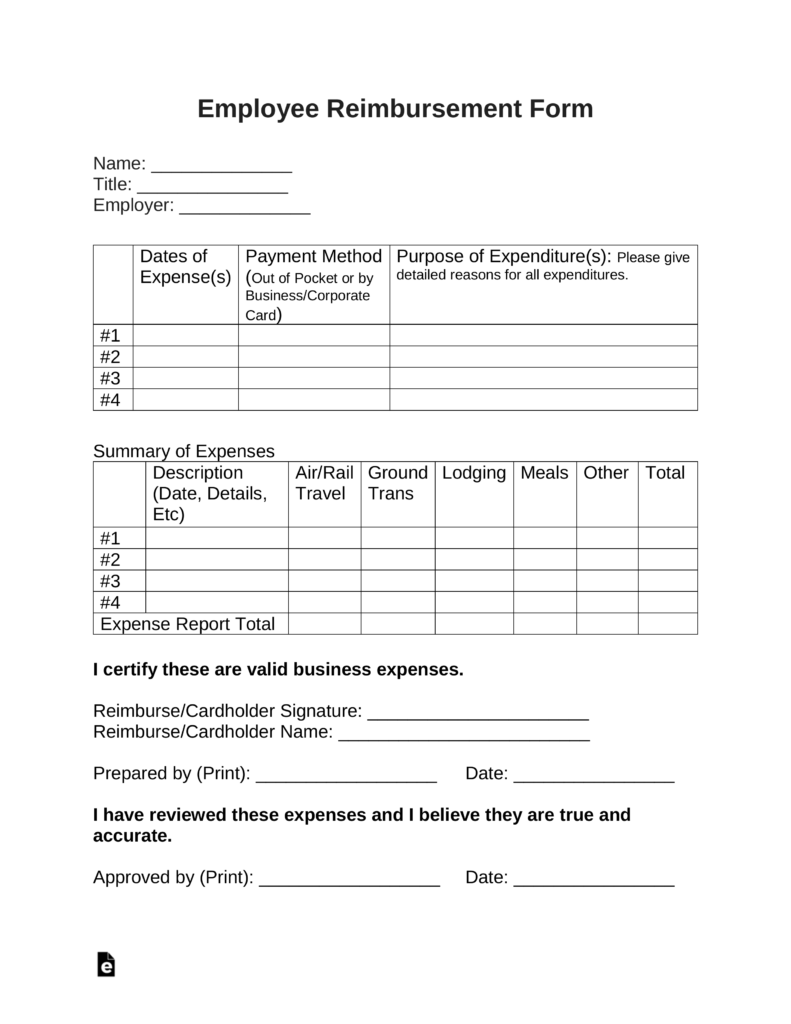 Employee Expenses Definition Examples And Forms