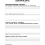 Enforcement Complaint Form Clare County Council Printable Pdf Download