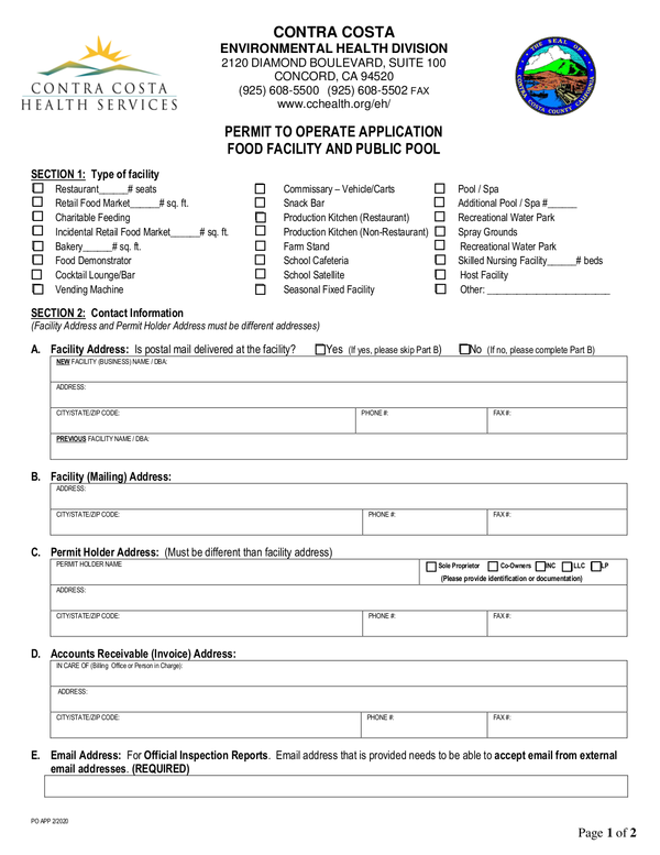 Fill Free Fillable Contra Costa Health Services PDF Forms