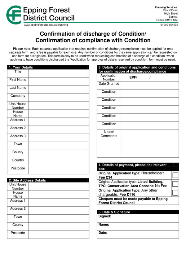 Fill Free Fillable Epping Forest District Council PDF Forms