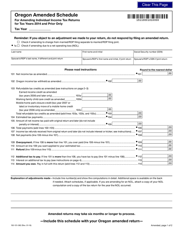 Fill Free Fillable Forms For The State Of Oregon