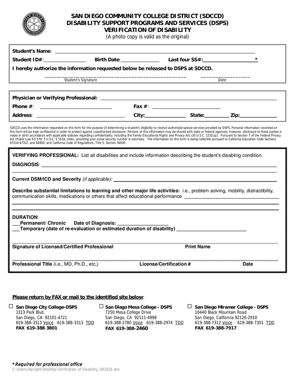 Fill Free Fillable Forms San Diego City College