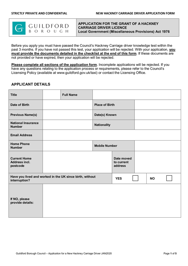 Fill Free Fillable Guildford Borough Council PDF Forms