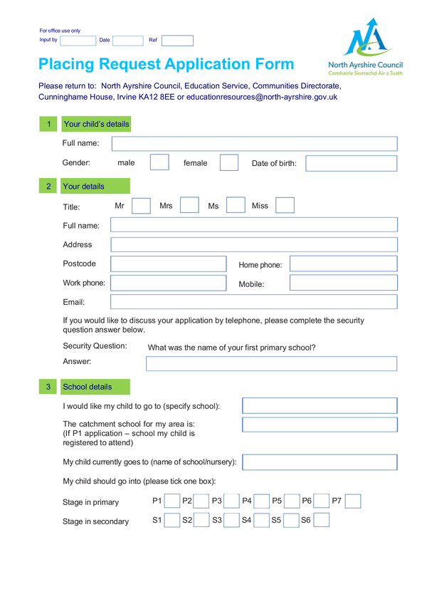 Fill Free Fillable North Ayrshire Council PDF Forms