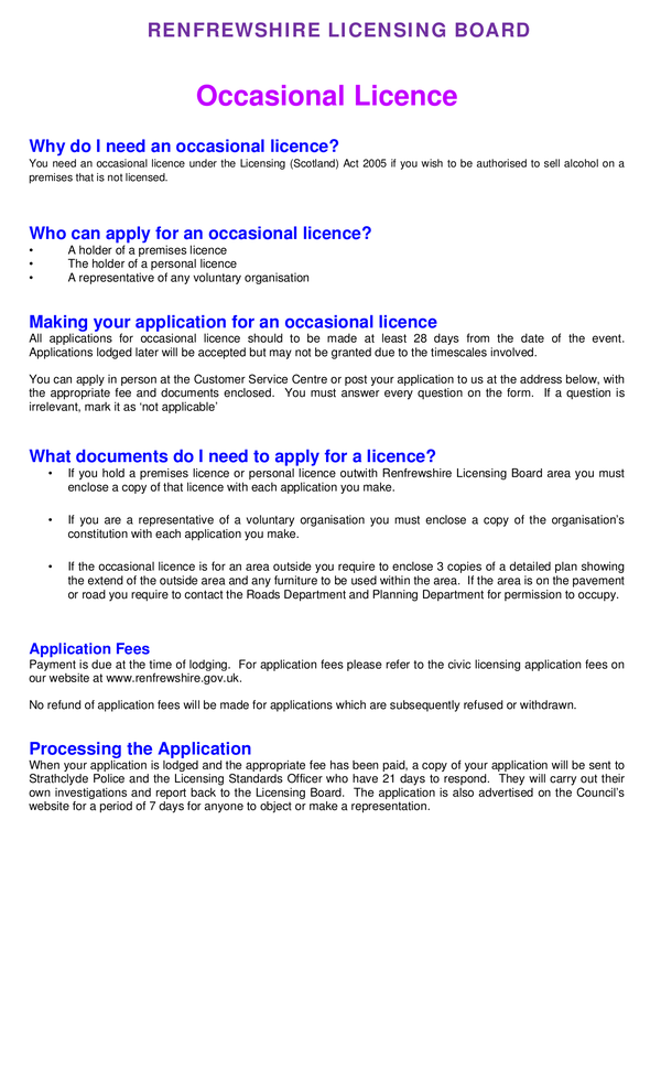 Fill Free Fillable Renfrewshire Council PDF Forms