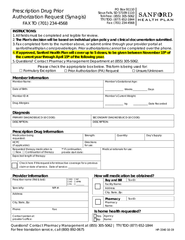 Fill Free Fillable Sanford Health Plan PDF Forms