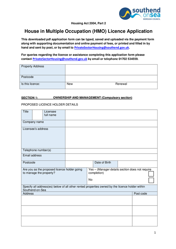 Fill Free Fillable Southend on Sea Borough Council PDF Forms