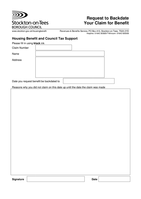 Fill Free Fillable Stockton on Tees Borough Council PDF Forms