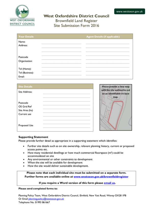 Fill Free Fillable West Oxfordshire District Council PDF Forms