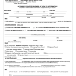 Fillable Authorization For Release Of Health Information Printable Pdf