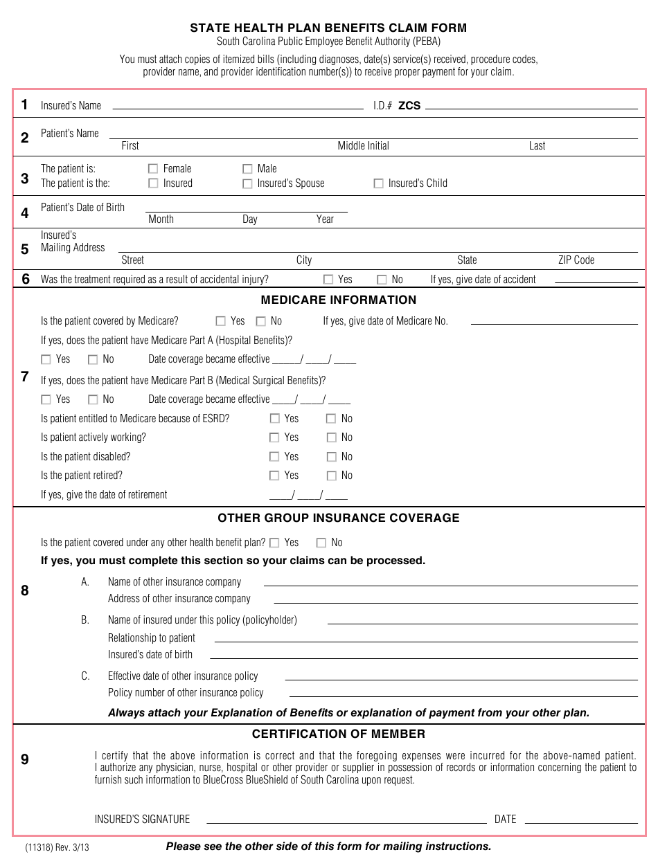 Form 11318 Download Fillable PDF Or Fill Online State Health Plan