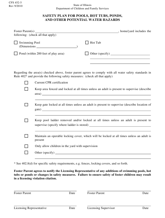 Form CFS452 5 Download Fillable PDF Or Fill Online Safety Plan For 