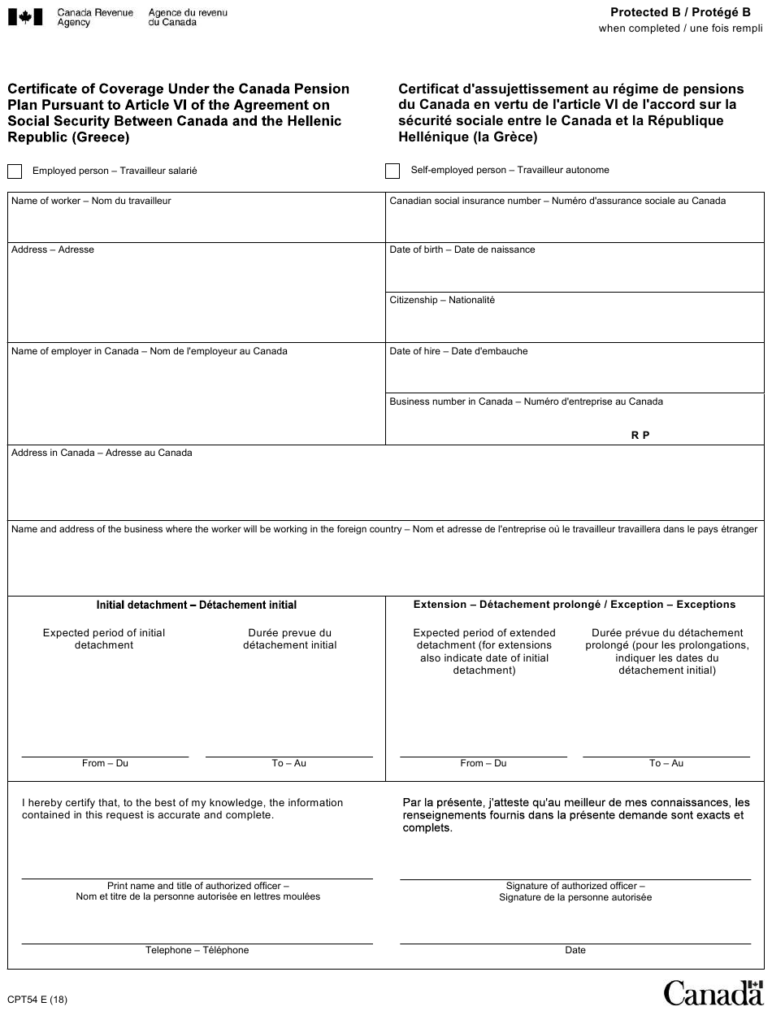 Form CPT54 Download Fillable PDF Or Fill Online Certificate Of Coverage 