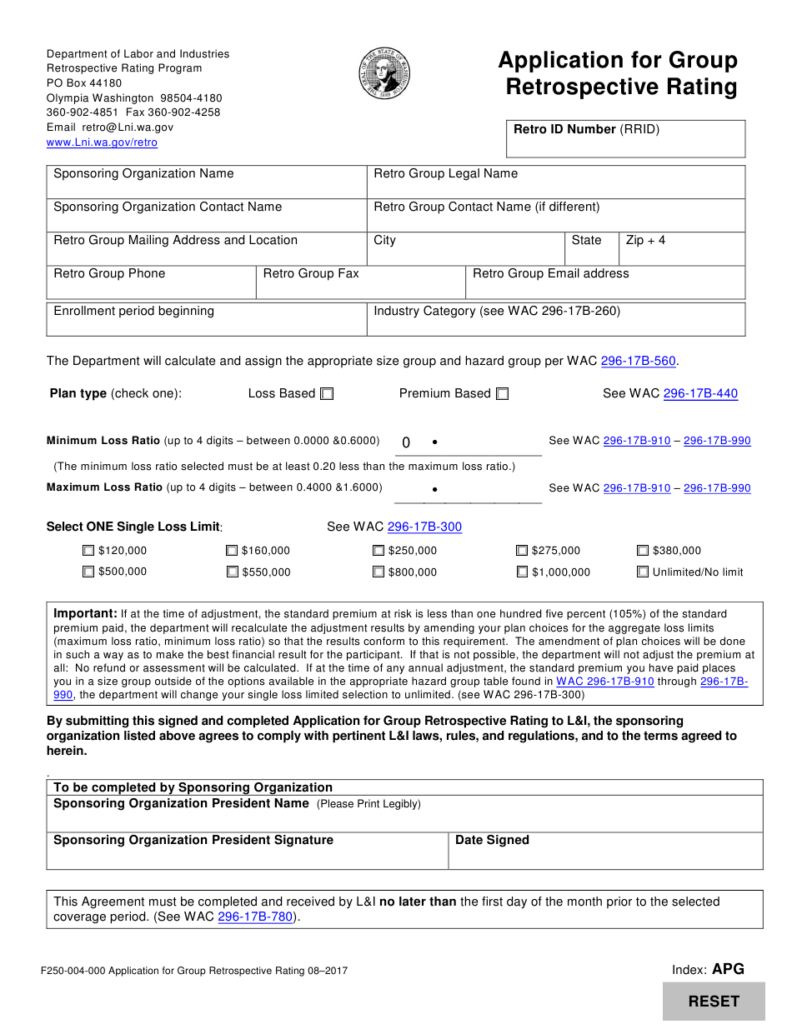 Form F250 004 000 Download Fillable PDF Or Fill Online Application For 