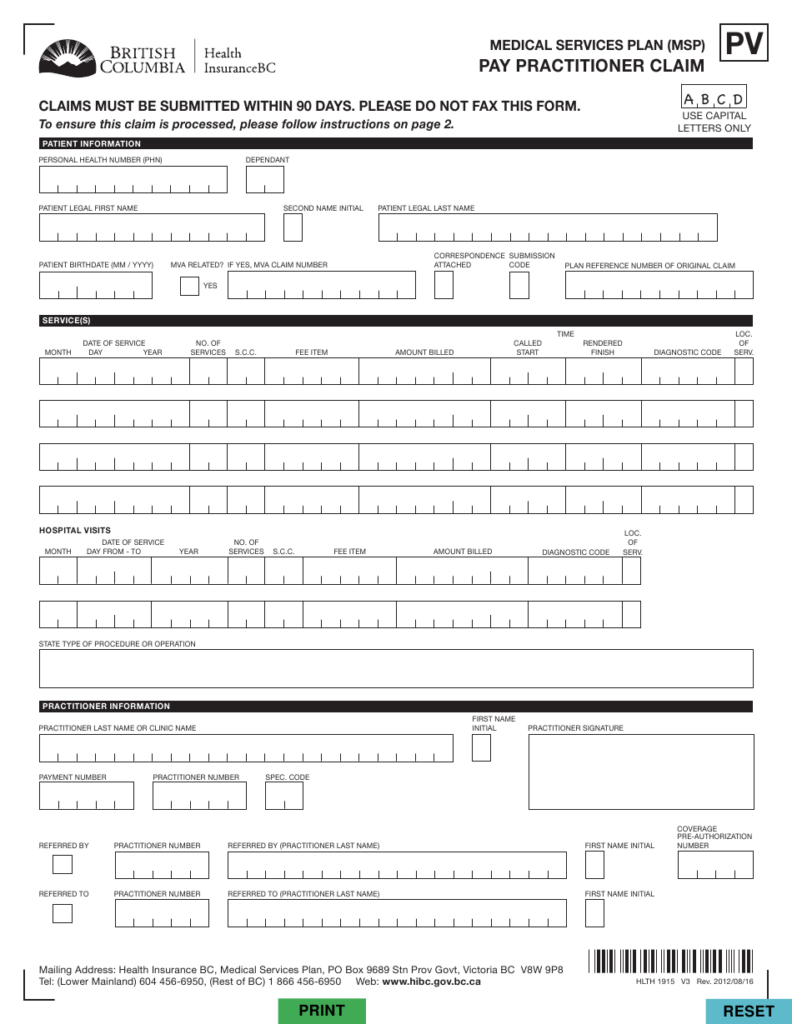 Form HLTH1915 Download Fillable PDF Or Fill Online Medical Services 