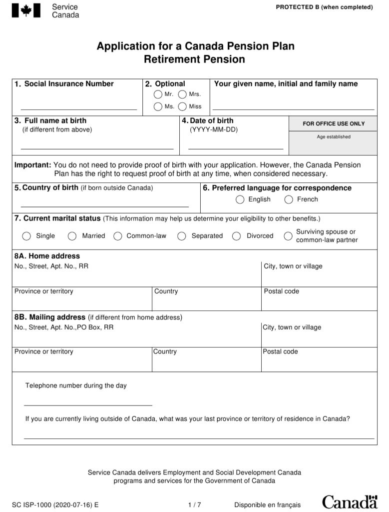 Form ISP 1000 Download Fillable PDF Or Fill Online Application For A 