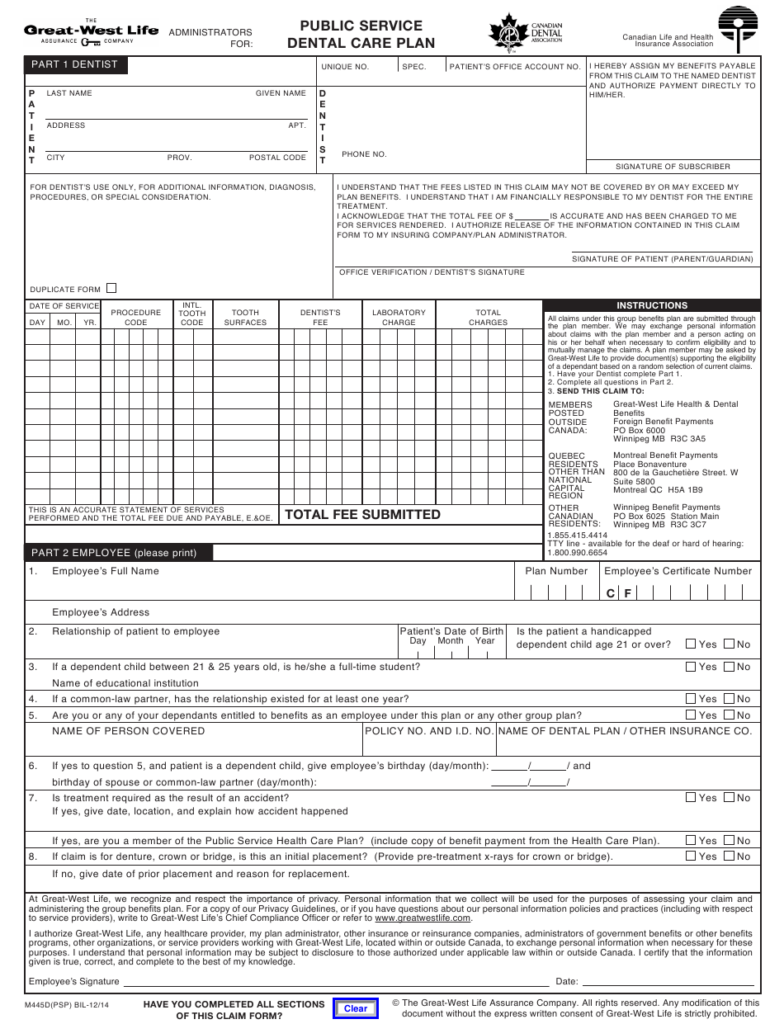 Form M445D PSP Download Fillable PDF Or Fill Online Claim Form For 