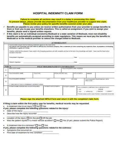 FREE 10 Hospital Indemnity Claim Form Templates In PDF Free 