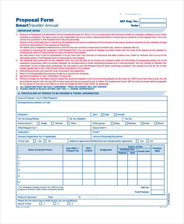 FREE 14 Travel Proposal Forms In PDF MS Word Excel