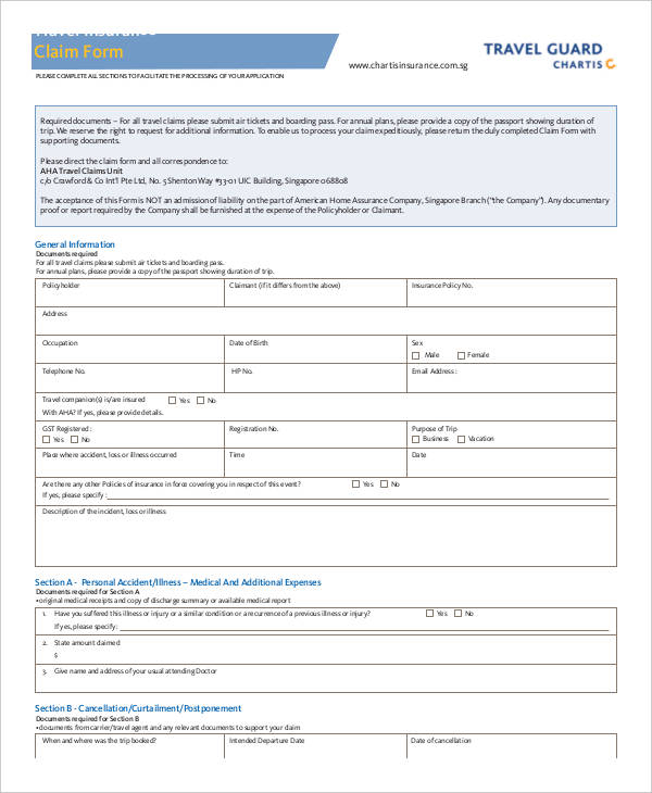 FREE 32 Claim Form Templates In PDF Excel MS Word