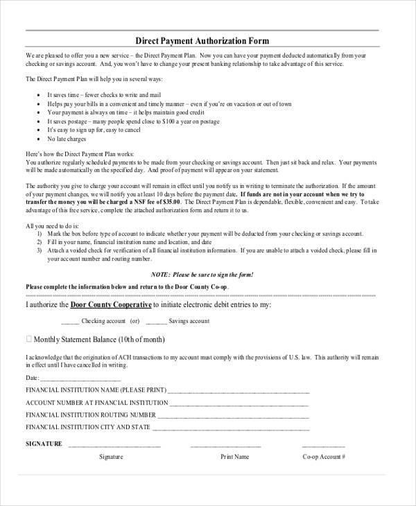 Direct Payment Plan Form 0272