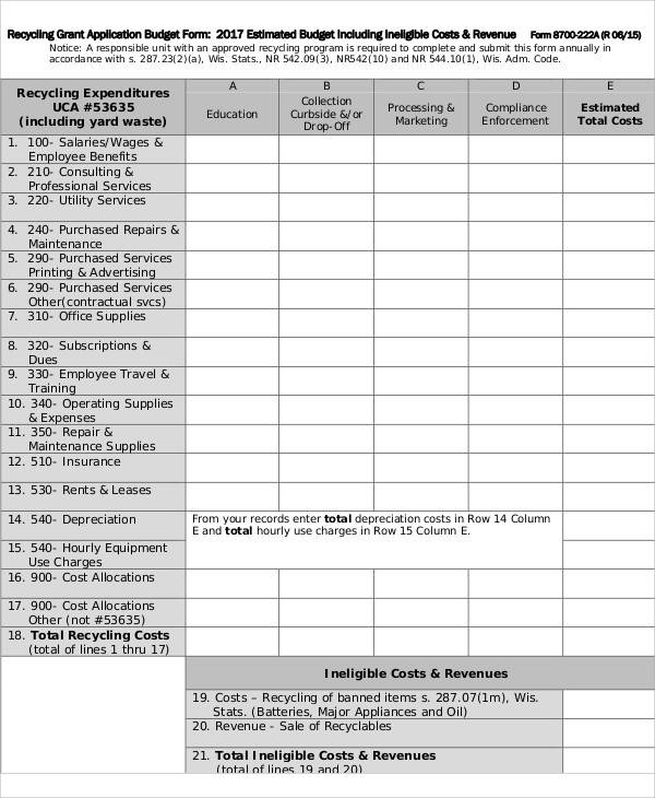 FREE 41 Sample Budget Forms In PDF MS Word Excel