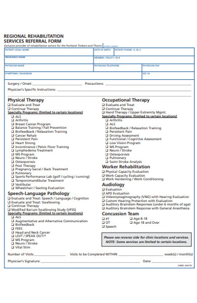 FREE 52 Referral Forms In PDF MS Word XLS