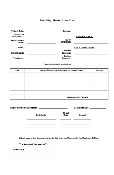 FREE 6 Direct Pay Forms In PDF Excel